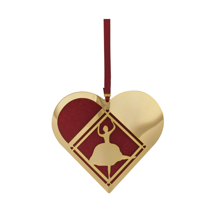 Julehjerte Ballerina forgyldt